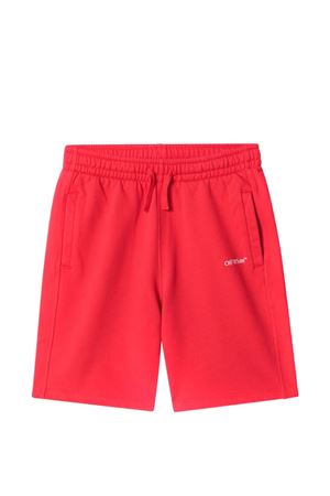 red cotton shorts OFF WHITE KIDS | OBCI001S26FLE001600